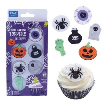 PME Edible Cupcake Toppers, Halloween, Pk/6 - EDP06