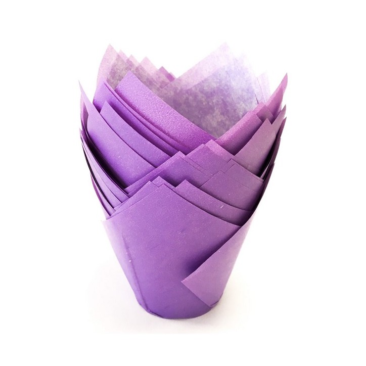 Wisteria Tulip Muffin Wraps - Lilac Tulip Paper Wraps - Lilac Tulip Cupcake Liners