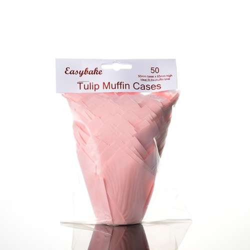 Pink Tulip Muffin Wraps, 50 pcs