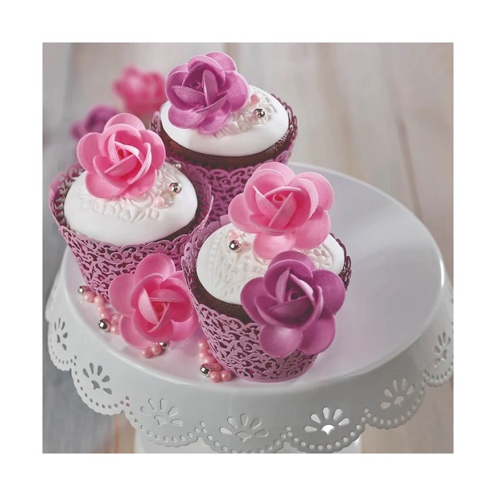 Glutenfree Edible Roses Pink & Purple - Wafer Roses Lactosefree