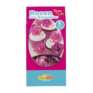 Esspapier Rosen Pink & Purple - Glutenfreier Kuchendekor