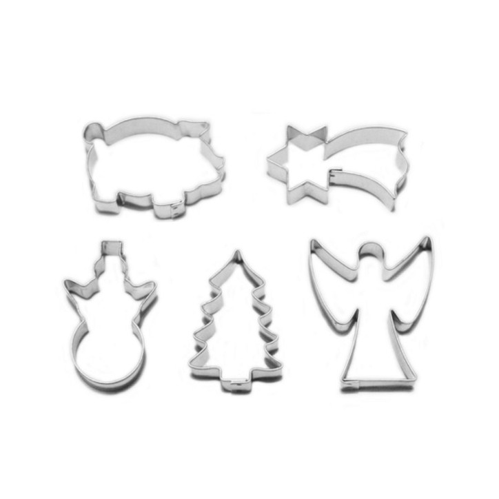 Christmas Cookie Cutter Set - Stainless Steel Xmas Cookie Cutter 5pcs