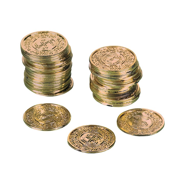 Gold Coins Treasure Hunt - Party Favours Gold Coins - Pirate Party Favours Coins