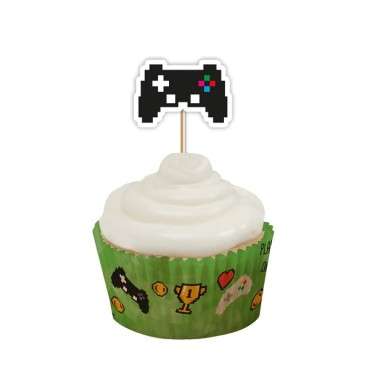 Gamer Cake Decoration - Minecraft Cupcaketopper - J147 Gaming Cake Topper