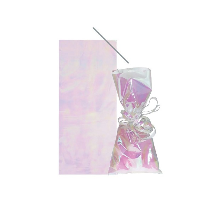 Holographic Cellophane Treat Bags - Iridescent Cello Party Bags - Twist Ties Cello Bags Holo