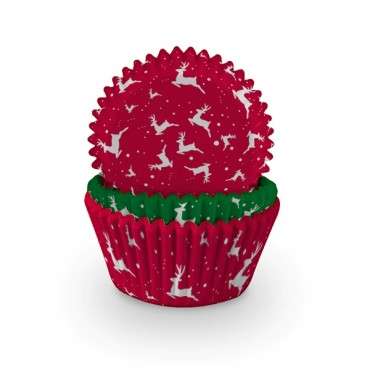 Rentier Cupcake Förmchen - Weihnachts Cupcakeförmchen Reindeer