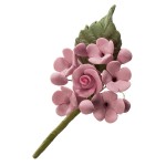 deKora Mini Rosen Blumen Bouquet Peach/Lila, 6 Stück