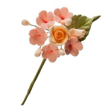 Mini Rosen Blumen Bouquet Peach & Lila - Kuchendekor Mini Blumenbouquets