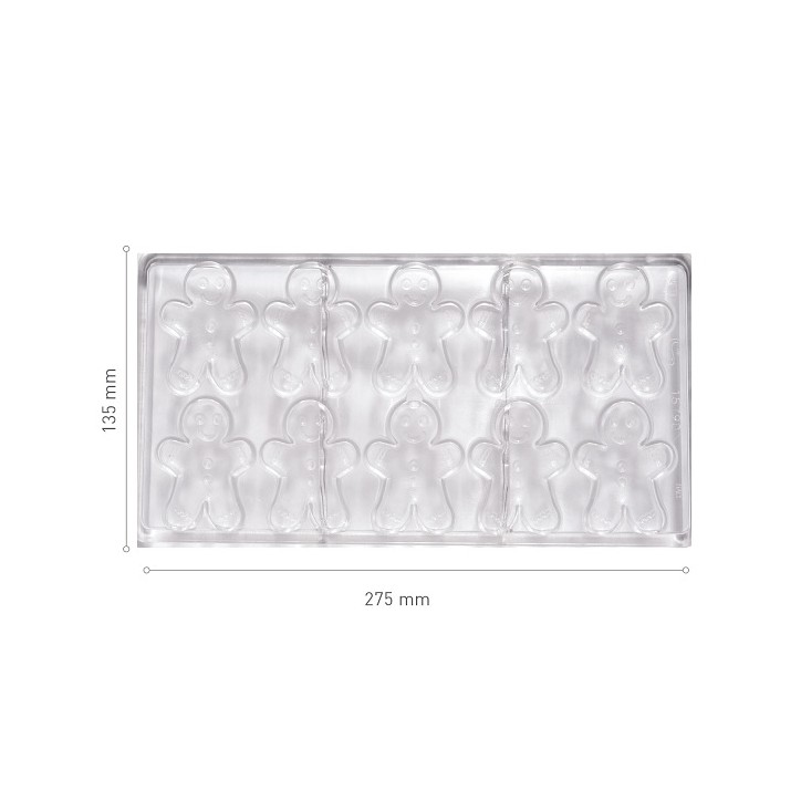 Gingerbread Schokoladengiessform - Polycarbonat Pralinenform Lebkuchenmann