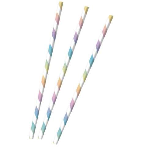 Rainbow Paper Straws, 12 pcs