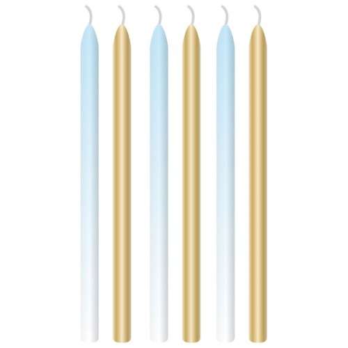 Amscan Birthday Candles Gold & Blue Ombre, 6 pcs