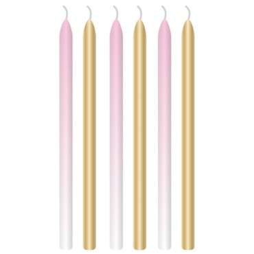 Pink & Gold Cake Candles - Amscan Girl Mix Cake Candles