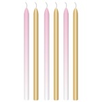 Amscan Birthday Candles Gold & Pink Ombre, 6 pcs