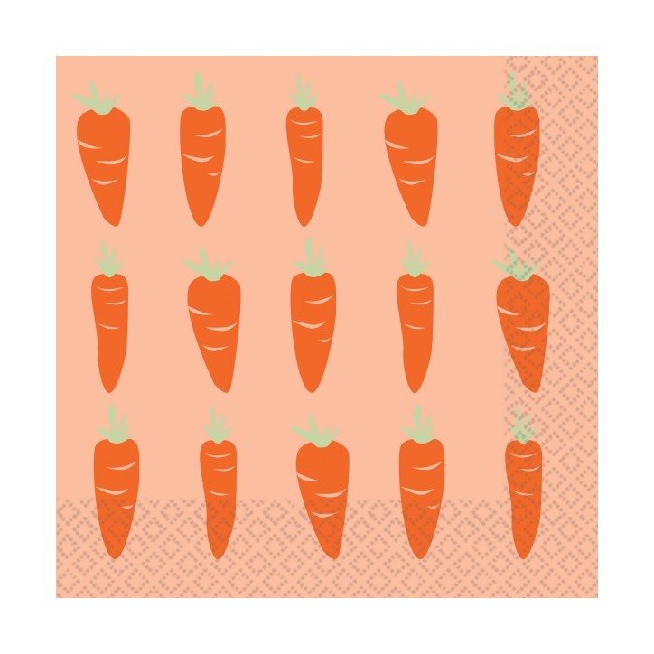 Amscan Happy Easter Carrots Napkins, 16 pcs