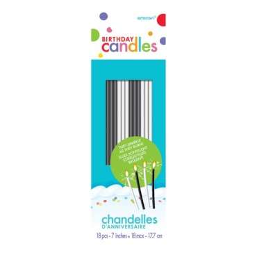 18 Candles Birthday Black & White Height 17.7 cm