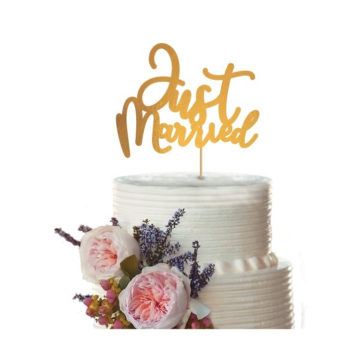 Cake Topper "Just Married" - Hochzeits Tortentopper Just Married