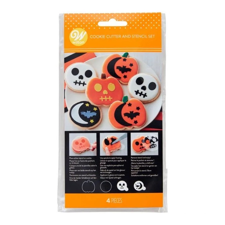 Wilton Cookie Cutter & Stencil Set Halloween Set/4