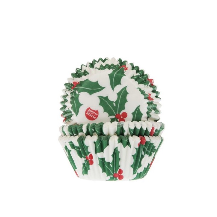 Cupcakeförmchen Holly Leaf / Stechpalme Muffinförmchen