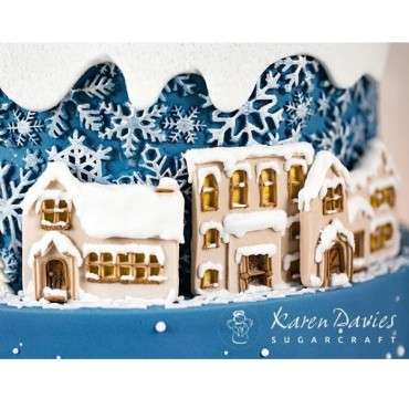 Winterdorf Silikonprägeform - Karen Davies Winter Village Sugarcraft Mould