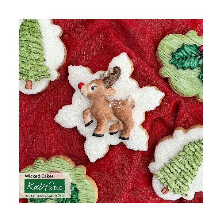 Rudolph Reindeer Sugarcraft Mould - Katy Sue Reindeer Silicone Mould