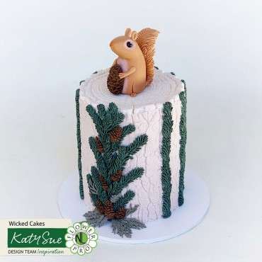 Katy Sue Mould Winter Foliage - Sugarcraft Mould conifer cones and berries