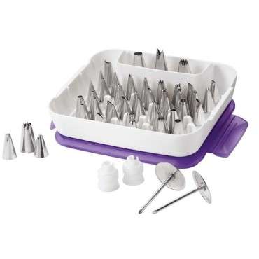 Master Cake Decorating Piping Tips Set, 55-Piece Cake and Cupcake Decorating Set - Wilton Master Tip Set/55