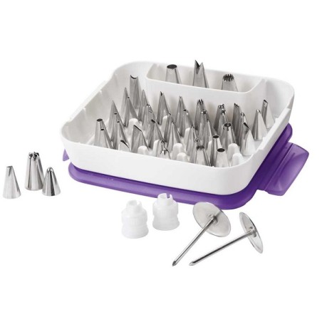 Spritztüllen Det 55-teilig Master Tip Set mit Adapter Blumennagel und Tüllenbox