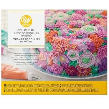 Master Cake Decorating Piping Tips Set, 55-Piece Cake and Cupcake Decorating Set - Wilton Master Tip Set/55