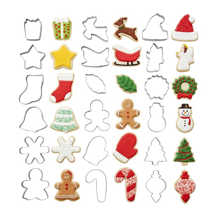 Christmas Cookie Gift Set 18-piece - Wilton Holdiay Cookie Cutter Set 02-0-0423