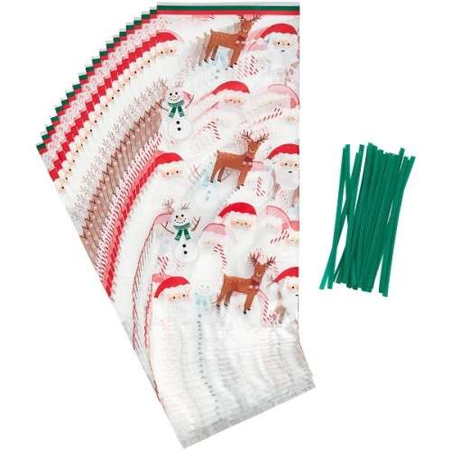 Wilton 10x24cm Festive Icons Treat bags, 20 pcs