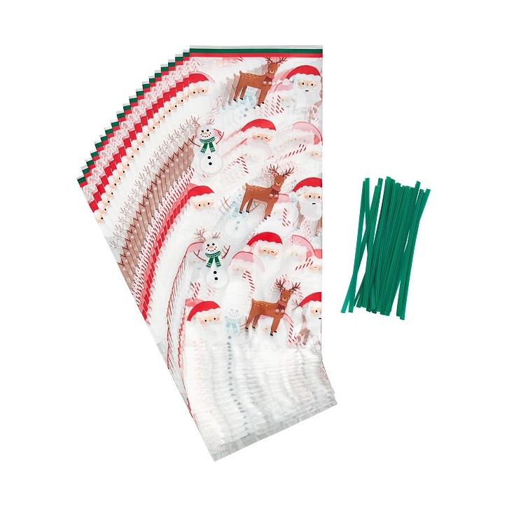 Wilton Treat Bags Santa / Snowman / Reindeer pk/20