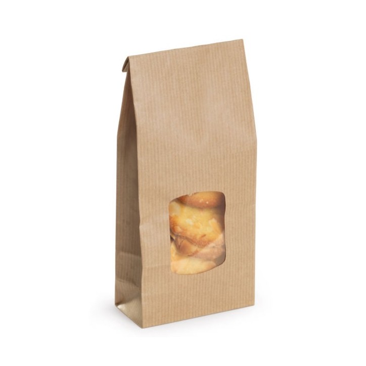 10 Kraft Food Packaging Bags 100 x 290 x 55 mm