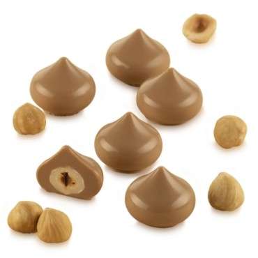 Kiss - Schokoladenform aus Silikon - Pralinenform mit Haselnusskern - Kiss 3d Choco Mould