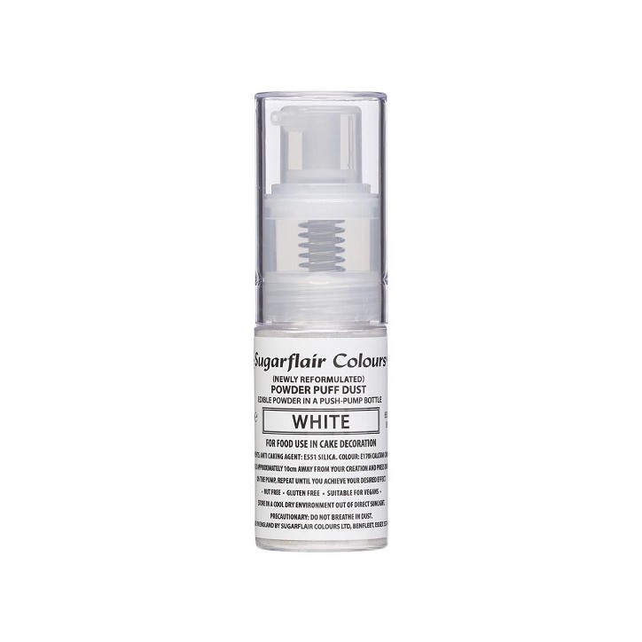 Sugarflair Pump Spray Powder Puff Dust -White-