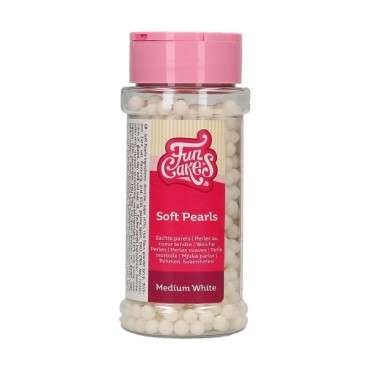 Sugar Pearls White Cake Decor - Soft Pearls Sprinkles White - Medium White Pearls edible - Halal Soft Pearls White