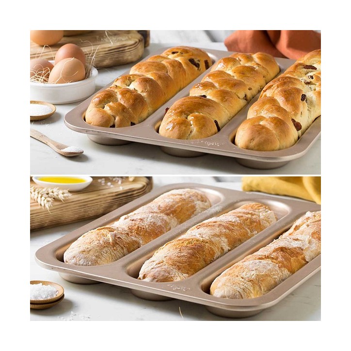 RoseGold baguette baking Pan - Baguette Tray Rose 0070105