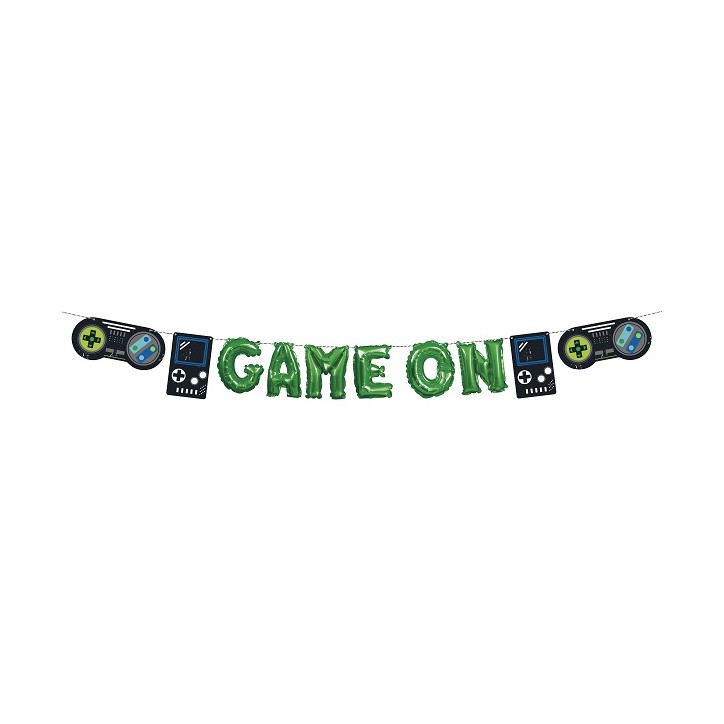 GAME ON Partybunting - Balloon Banner GAME ON - GAMER PARTY Supply