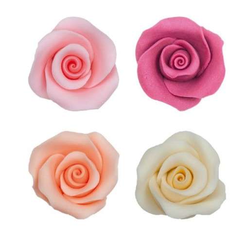 deKora 5cm Sugar Roses assorted, 10 pcs