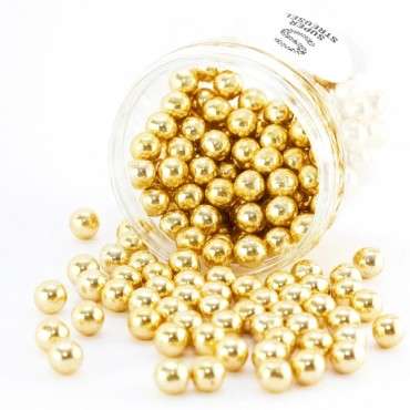 Gold Pearls Cake Decoration - Chocolate Pearls Gold - SuperStreusel Gold Choco Balls