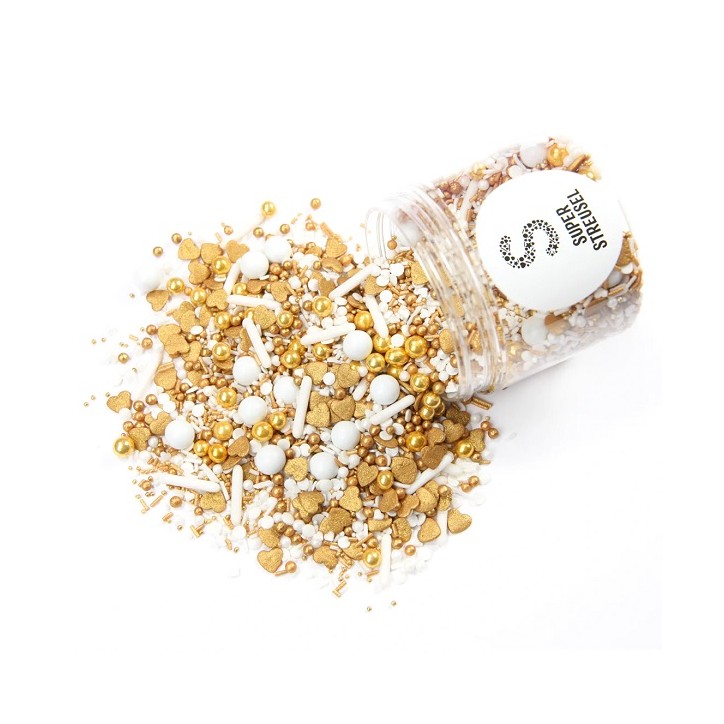 Kuchendekor Gold/Weiss Hochzeit - Mitgefühl Kuchendekor - MitJefölhl Sprinkles Vegetarisch