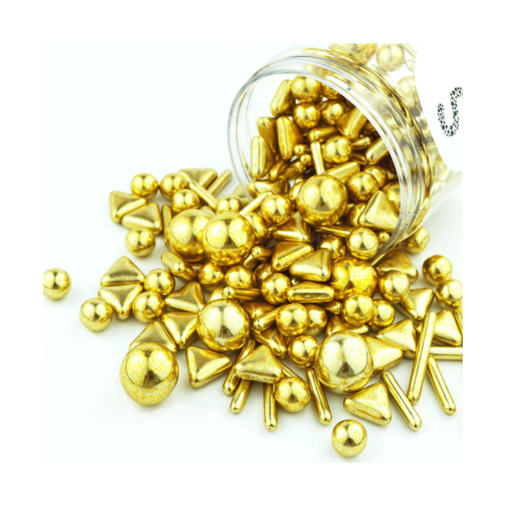 Rods&Balls Gold Cake decoratio - Gold Cakedecor - Goldstücke Superstreusel