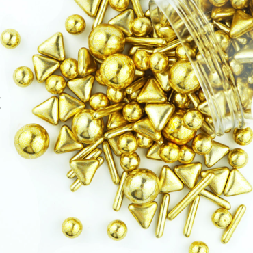 Rods&Balls Gold Cake decoratio - Gold Cakedecor - Goldstücke Superstreusel