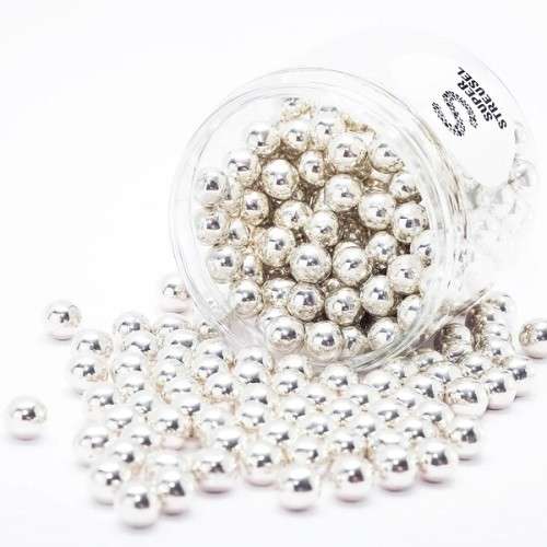 Super Streusel 10mm Chocolate Balls Silver, 180g