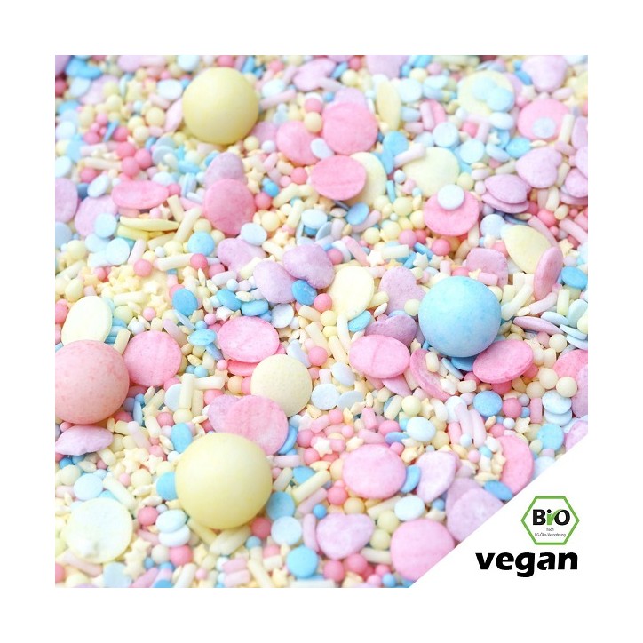 Veganer Kuchendekor Hey Kleines von Super Streusel - Bio / Vegan / Laktosefrei / Vegetarisch, Bio & vegan Zuckerdekor Sprinkles 