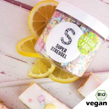 Veganer Kuchendekor Hey Kleines von Super Streusel - Bio / Vegan / Laktosefrei / Vegetarisch, Bio & vegan Zuckerdekor Sprinkles 