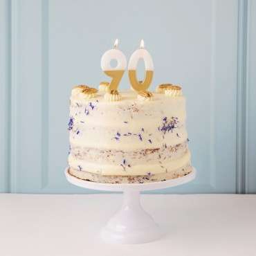 NINE Number Candle Gold/White - 9 Numbercandle - Birthday Candle NINE