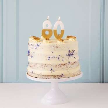 EIGHT Number Candle Gold/White - 8 Numbercandle - Birthday Candle 8,