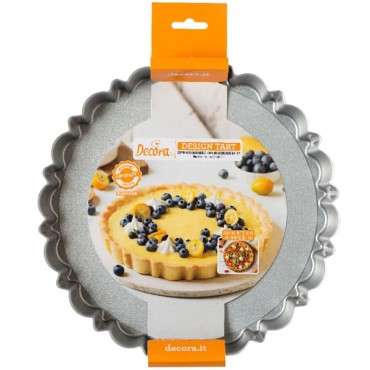 Medium Round Tart Design 25CM Pan - Non Stick Quiche Tin with Removable Bottom