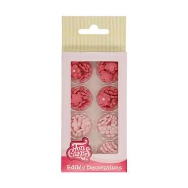 Mini Blümchen Zuckerdekor Rosa - Mini Blossom Kuchendekor Pink - Mini Blumen Tortendekor