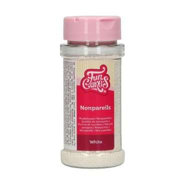 Weisse Mini Zuckerperlen Weiss - Nonpareilles Weiss Kuchendekor - FunCakes Weisse Sprinkles